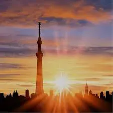 People gathering near Tokyo Skytree Town before the Sumida River Fireworks Festival.