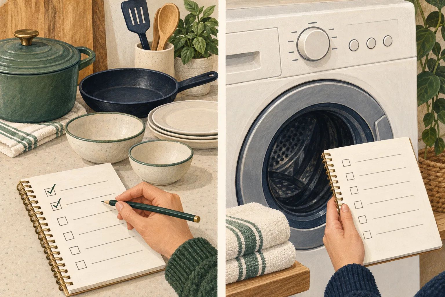 Kitchen equipment and laundry controls in the selected residence.
