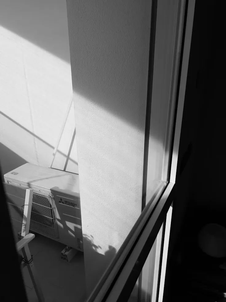 Wall-mounted air conditioner in a Tokyo apartment