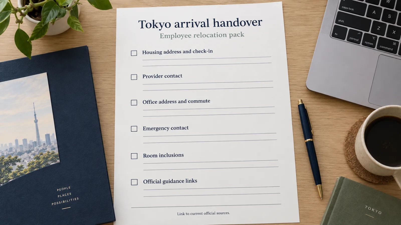 “Employee relocation handover pack for Tokyo”.