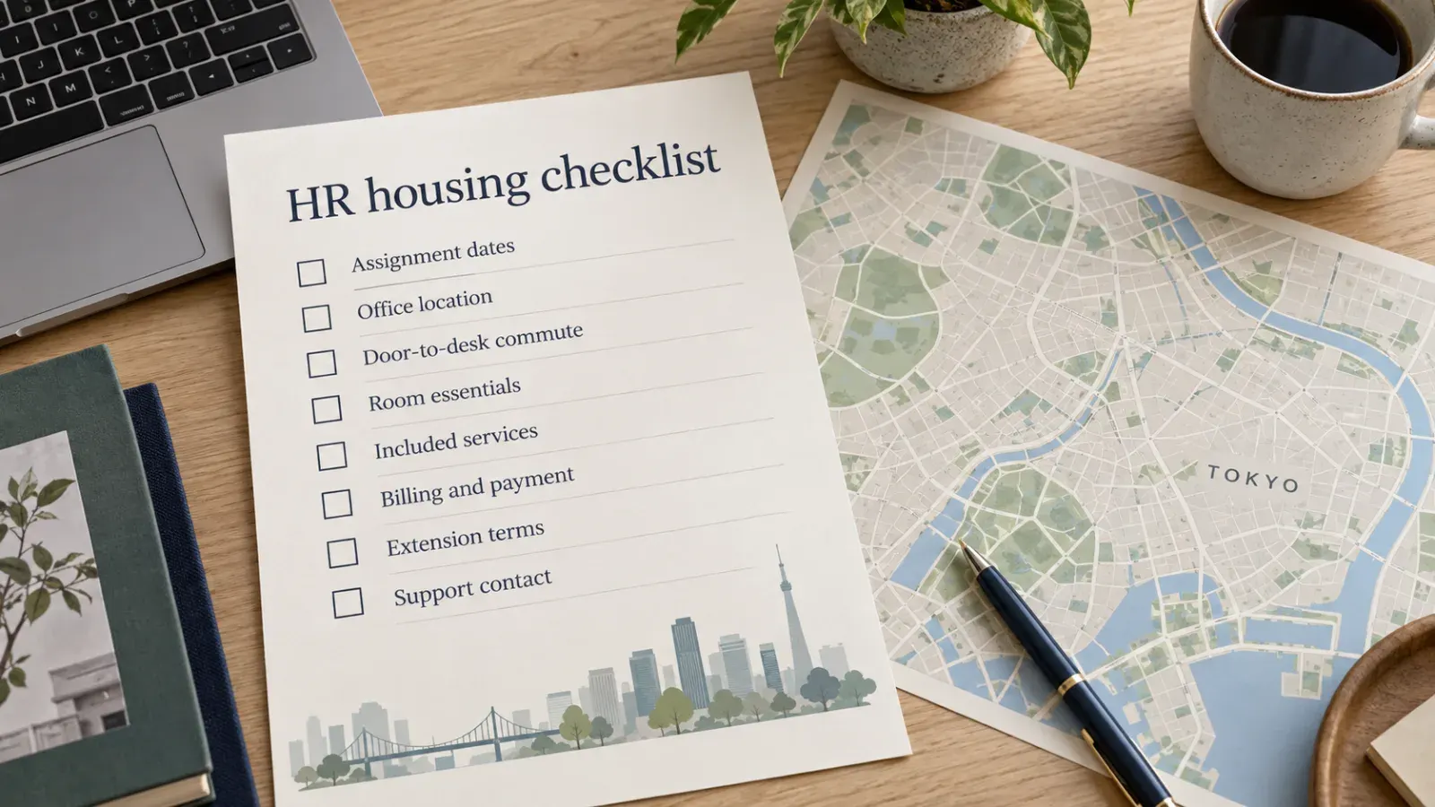 “HR checklist for assignee housing in Tokyo”.