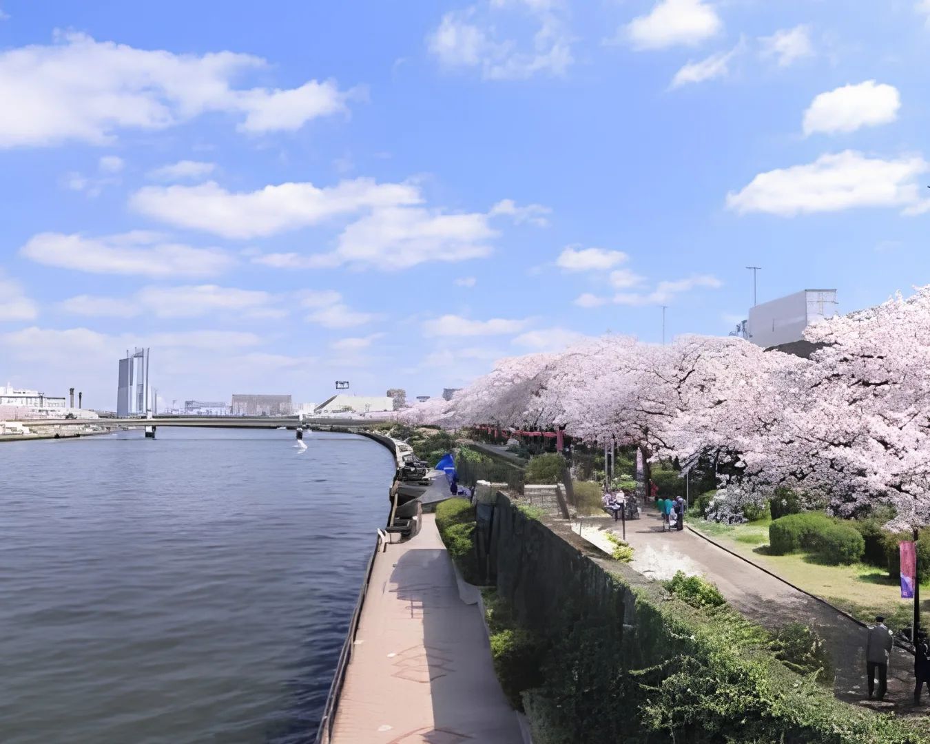 Crossing the Sumida River Walk from Tokyo Skytree toward Asakusa